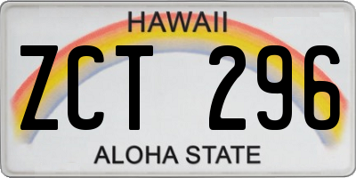 HI license plate ZCT296