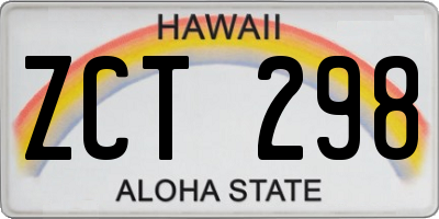 HI license plate ZCT298