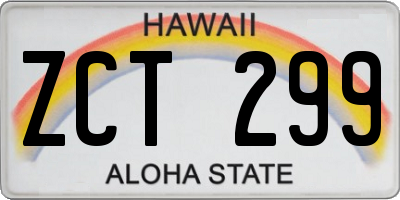 HI license plate ZCT299