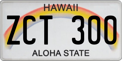 HI license plate ZCT300