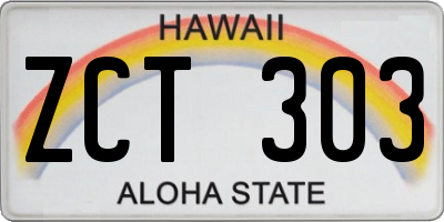 HI license plate ZCT303