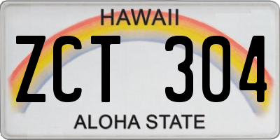HI license plate ZCT304