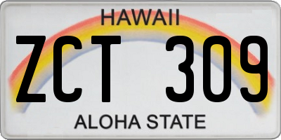 HI license plate ZCT309