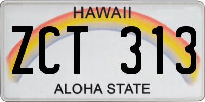 HI license plate ZCT313