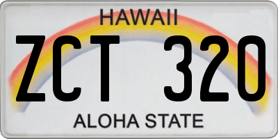 HI license plate ZCT320