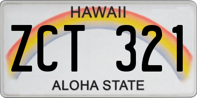 HI license plate ZCT321