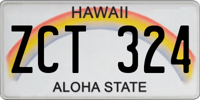 HI license plate ZCT324