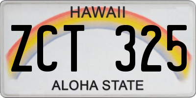 HI license plate ZCT325
