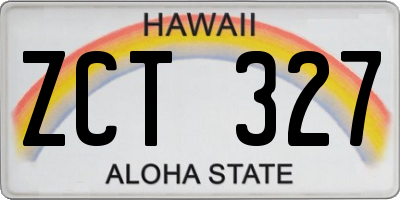 HI license plate ZCT327