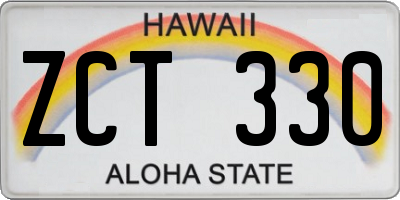 HI license plate ZCT330