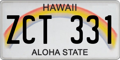 HI license plate ZCT331