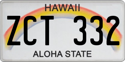 HI license plate ZCT332