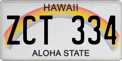 HI license plate ZCT334