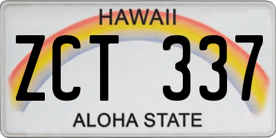 HI license plate ZCT337