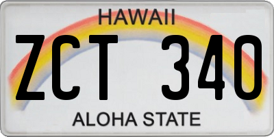 HI license plate ZCT340