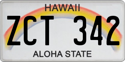 HI license plate ZCT342