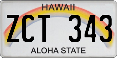 HI license plate ZCT343