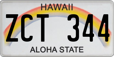 HI license plate ZCT344