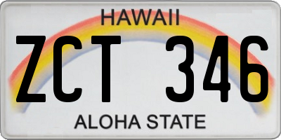 HI license plate ZCT346