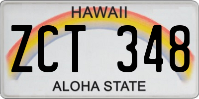 HI license plate ZCT348