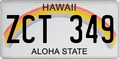 HI license plate ZCT349