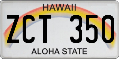 HI license plate ZCT350