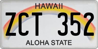 HI license plate ZCT352