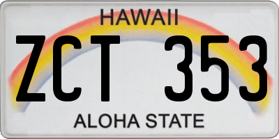 HI license plate ZCT353