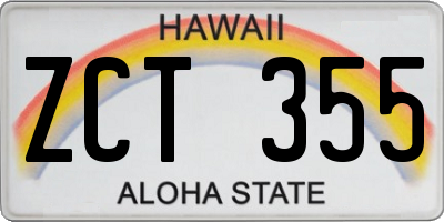 HI license plate ZCT355