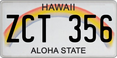 HI license plate ZCT356