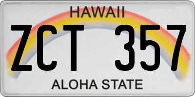 HI license plate ZCT357