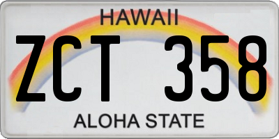 HI license plate ZCT358