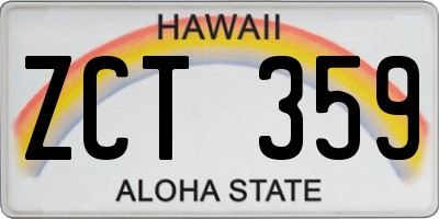 HI license plate ZCT359