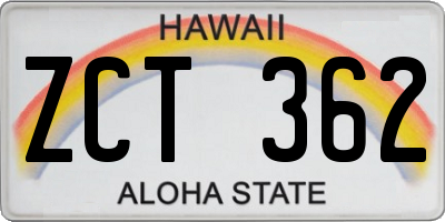 HI license plate ZCT362