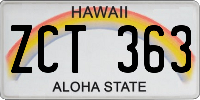 HI license plate ZCT363