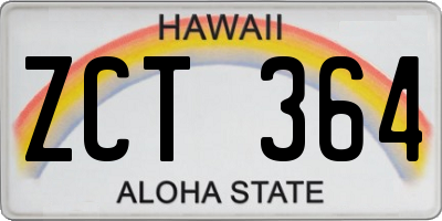 HI license plate ZCT364