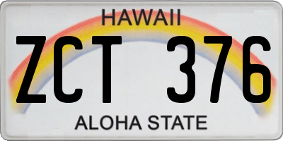 HI license plate ZCT376