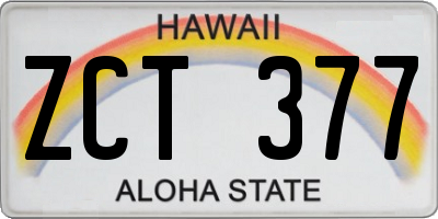 HI license plate ZCT377