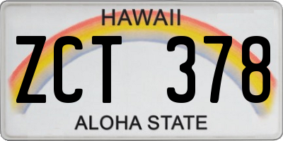HI license plate ZCT378