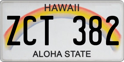 HI license plate ZCT382
