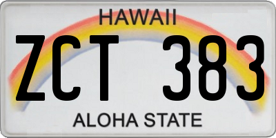 HI license plate ZCT383