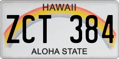 HI license plate ZCT384