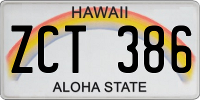 HI license plate ZCT386
