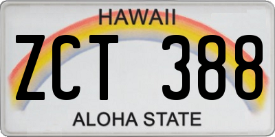 HI license plate ZCT388