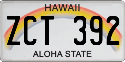 HI license plate ZCT392