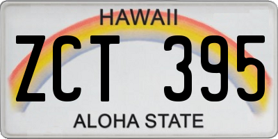 HI license plate ZCT395