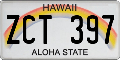 HI license plate ZCT397