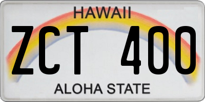 HI license plate ZCT400