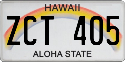 HI license plate ZCT405