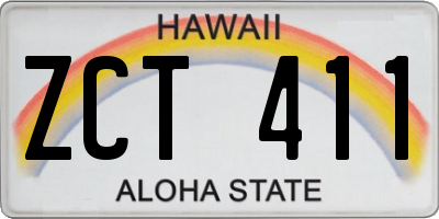 HI license plate ZCT411